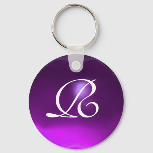 AMETHYST  MONOGRAM ,purple Key Ring