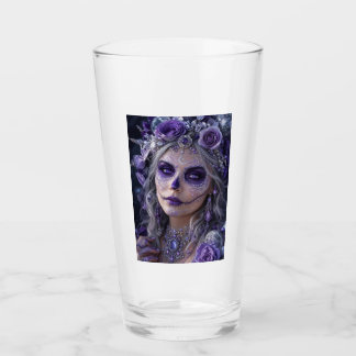 Amethyst Moon Calavera – Purple Day of the Dead Glass