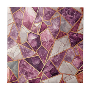 Amethyst Mosaic – Cracked Glass - Purple Ceramic Tile