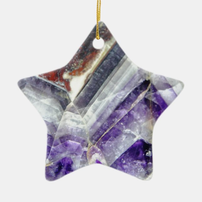 Amethyst Mountain Quartz Ceramic Tree Decoration (Front)