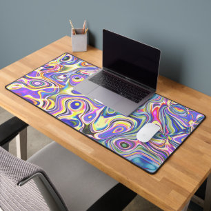 Amethyst Multicolor Amoeba Pattern Desk Mat