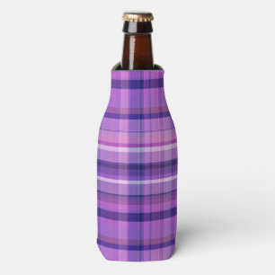 Amethyst Navy Blue Cotton Candy Pink Madras Bottle Cooler