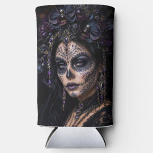 Amethyst Orchid Calavera – Gothic Sugar Skull Seltzer Can Cooler