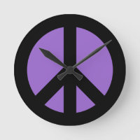 Amethyst Peace Sign Wall Clock