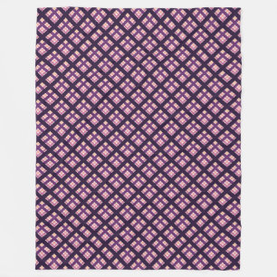 Amethyst Peach Pink Purple Lilac Stripe Plaid Fleece Blanket