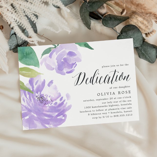 Amethyst Peony | Baby Dedication Invitation (Creator Uploaded)