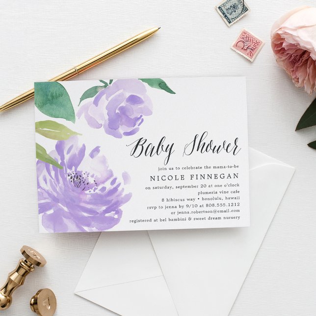 Amethyst Peony | Baby Shower Invitation (Creator Uploaded)