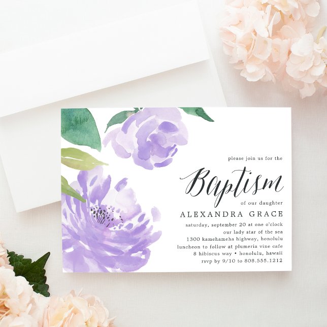 Amethyst Peony | Baptism Invitation (Creator Uploaded)