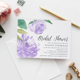 Amethyst Peony   Bridal Shower Invitation