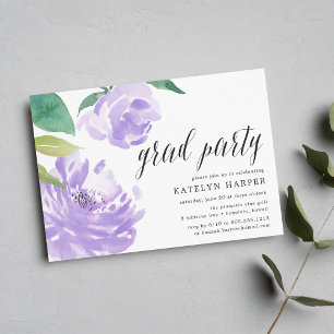Amethyst Peony   Graduation Party Invitation