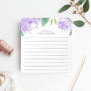 Amethyst Peony   Personalised Lined Notepad