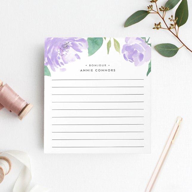 Amethyst Peony | Personalised Lined Notepad (Creator Uploaded)
