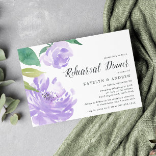 Amethyst Peony Rehearsal Dinner Invitation