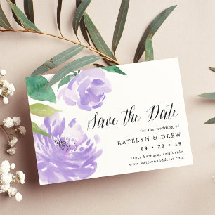Amethyst Peony Save the Date Card