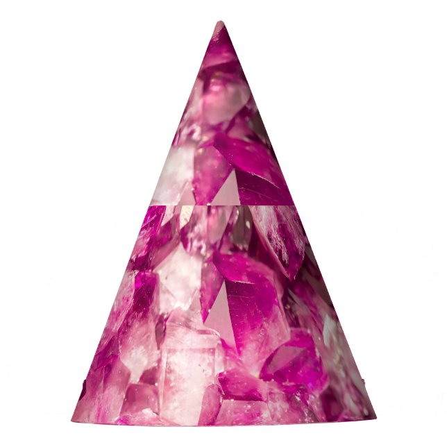 Amethyst Pink Crystal Seamless Texture. Party Hat (Front)