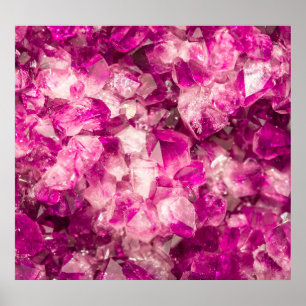 Amethyst Pink Crystal Seamless Texture. Poster