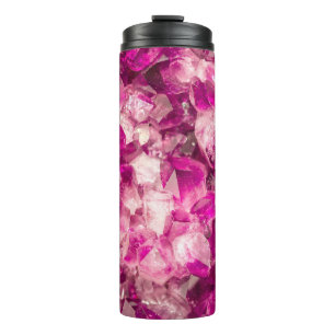Amethyst Pink Crystal Seamless Texture. Thermal Tumbler