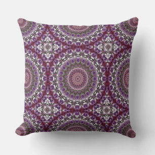 Amethyst Pink Kaleidoscope Mandala Pattern Cushion