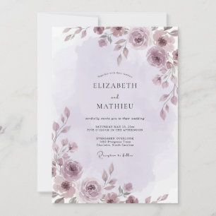 Amethyst Plum Petal Wedding Invitation
