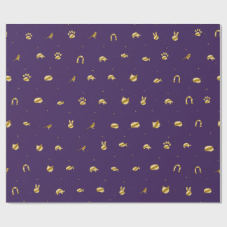 Amethyst Purple and Gold Pet Wrapping Paper, Dog C Paper