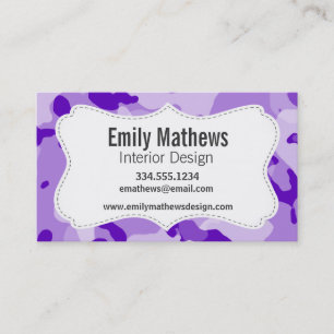 Amethyst Purple Camo; Camouflage Business Card