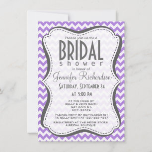 Amethyst Purple Chevron Invitation
