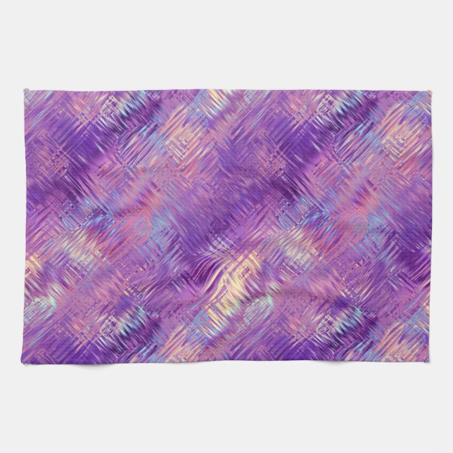Amethyst Purple Crystal Gel Texture Tea Towel (Horizontal)
