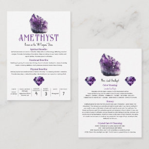 Amethyst Purple Crystal Metaphysical Properties Business Card