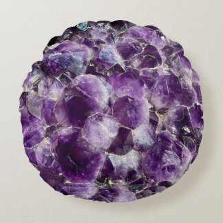 Amethyst Purple Crystal Round Cushion