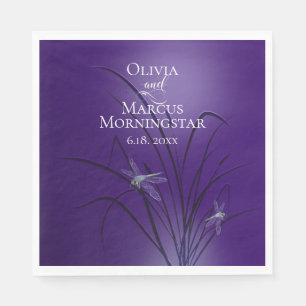 Amethyst Purple Dragonfly Napkin