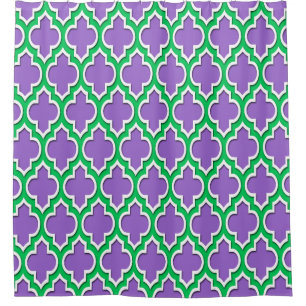 Amethyst Purple Emerald Green Wht XL Moroccan #4DS Shower Curtain