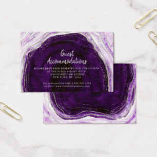 Amethyst Purple Geode Accommodations Insert Card