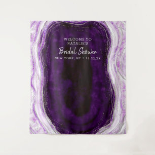Amethyst Purple Geode Shower Photo Prop Backdrop Tapestry