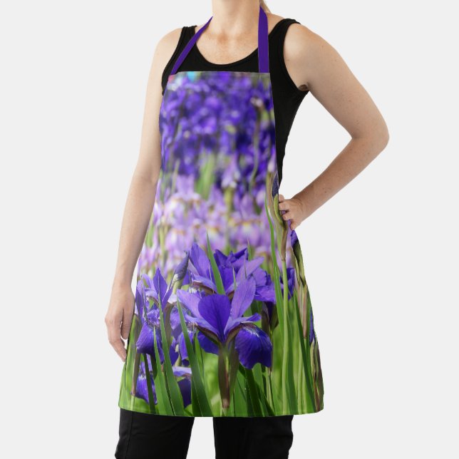 Amethyst Purple Irises Garden Apron (Insitu)