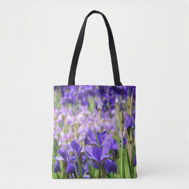 Amethyst Purple Irises Garden  Tote Bag (Front)