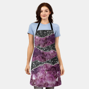 Amethyst Purple Luxury Elegant Liquid Texture  Apron