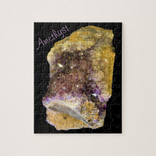 Amethyst Purple Mineral Rock Nature Photography Jigsaw Puzzle