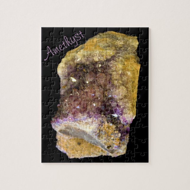 Amethyst Purple Mineral Rock Nature Photography Jigsaw Puzzle (Vertical)