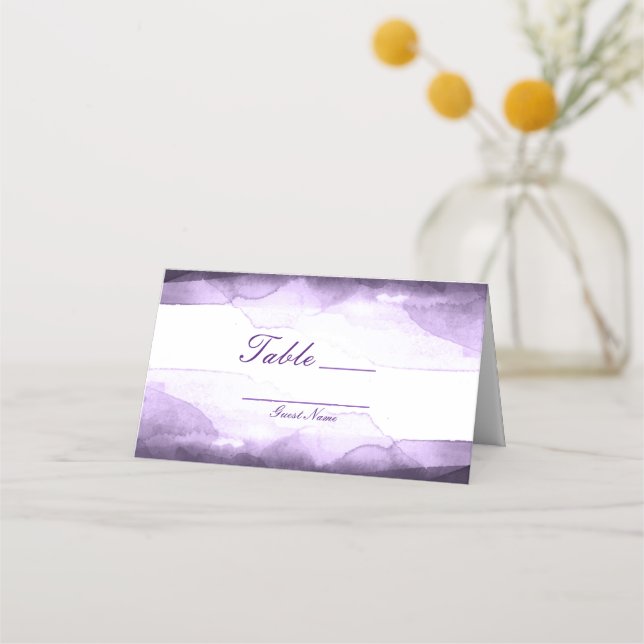 Amethyst Purple Plum Modern Table Number Seating Place Card (Front)