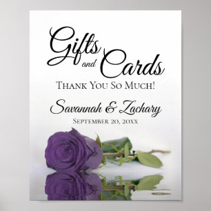 Amethyst Purple Rose Gifts & Cards Wedding Sign