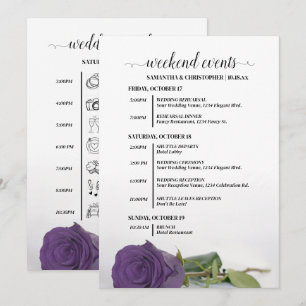 Amethyst Purple Rose Wedding Events & Timeline Program