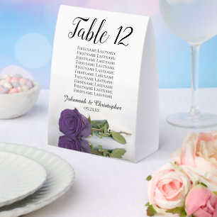 Amethyst Purple Rose Wedding Number Seating Chart