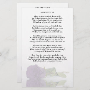 Amethyst Purple Rose Wedding Program Insert - Half
