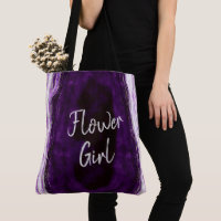 Amethyst Purple & Silver Geode Agate Flower Girl