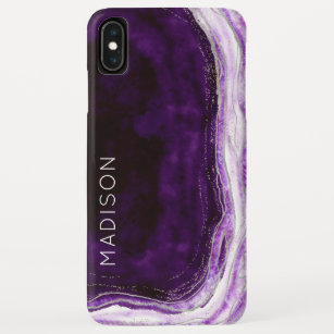 Amethyst Purple & Silver Geode Agate Personalised Case-Mate iPhone Case