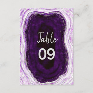 Amethyst Purple & Silver Wedding Table Numbers