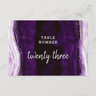 Amethyst Purple & Silver Wedding Table Numbers