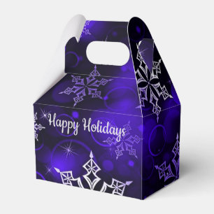 Amethyst Purple Snowflake Motif Gable Favour Box