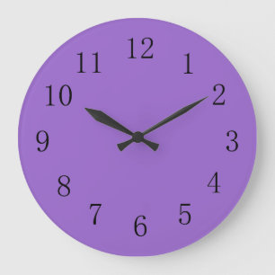 Amethyst Purple Solid Colour Large Clock