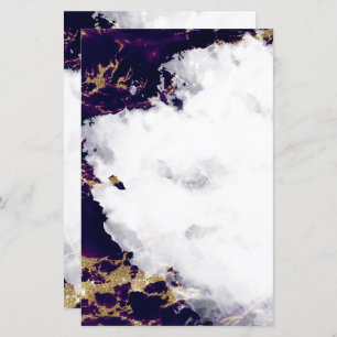 Amethyst Purple Watercolor Geode Blank Stationery